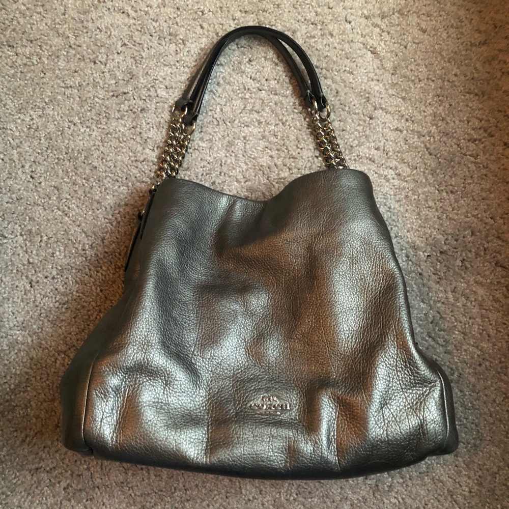 Silver Coach bag